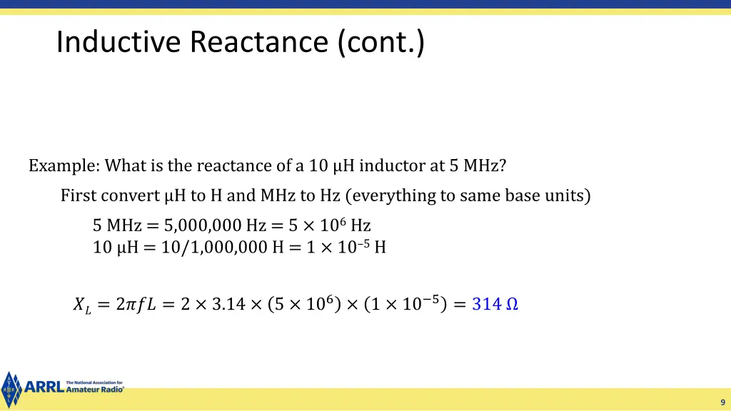 inductive reactance cont