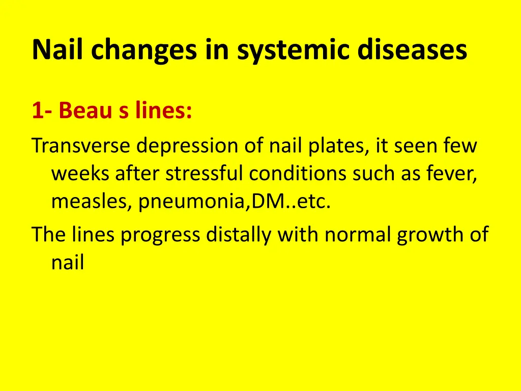 nail changes in systemic diseases