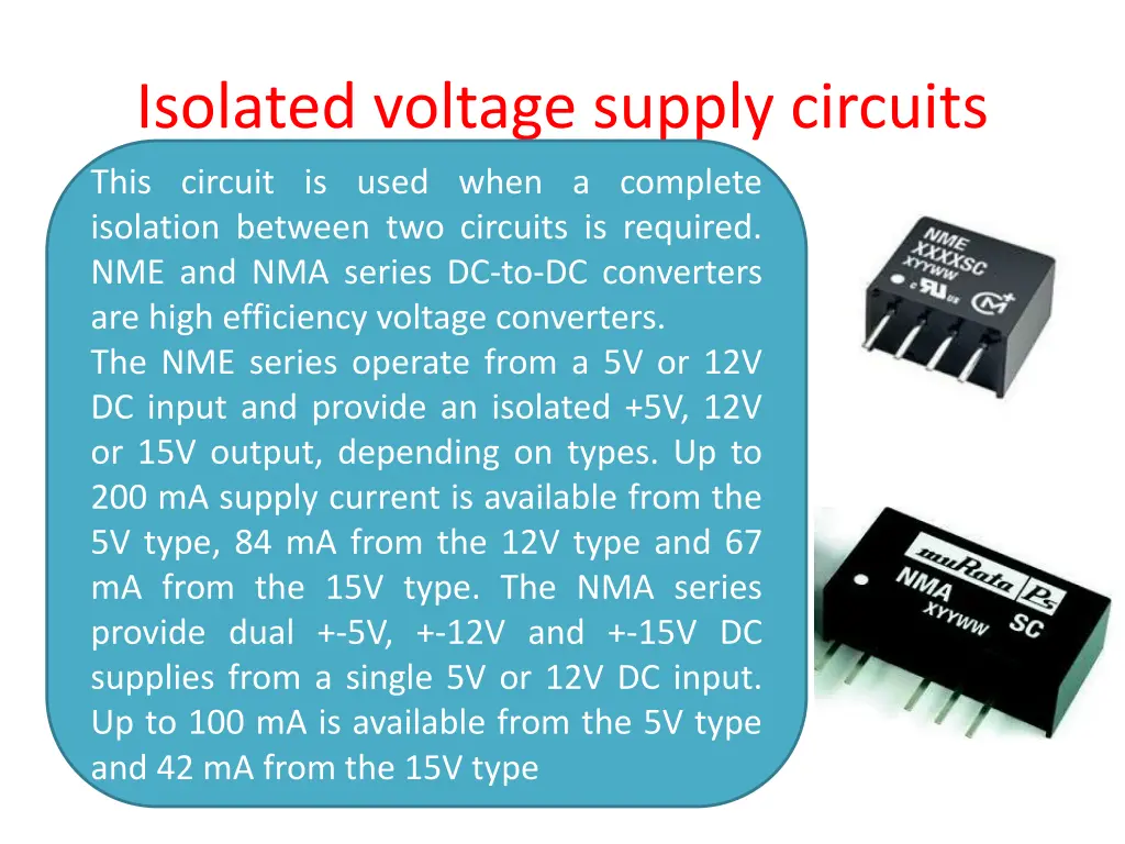 isolated voltage supply circuits