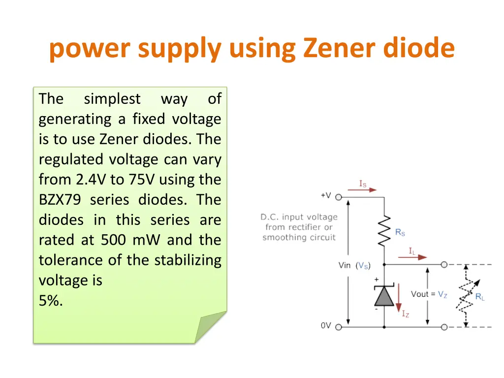 power supply using zener diode