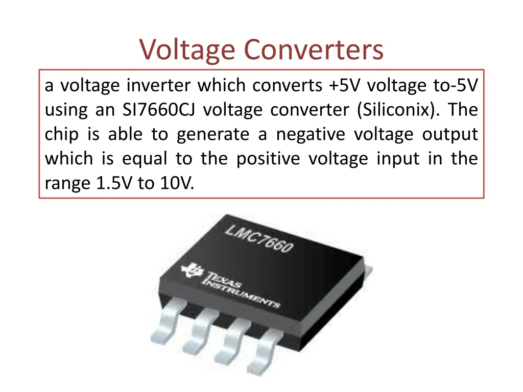 voltage converters a voltage inverter which