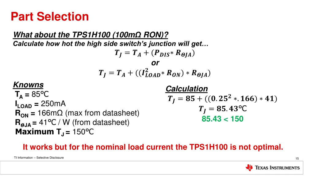 part selection
