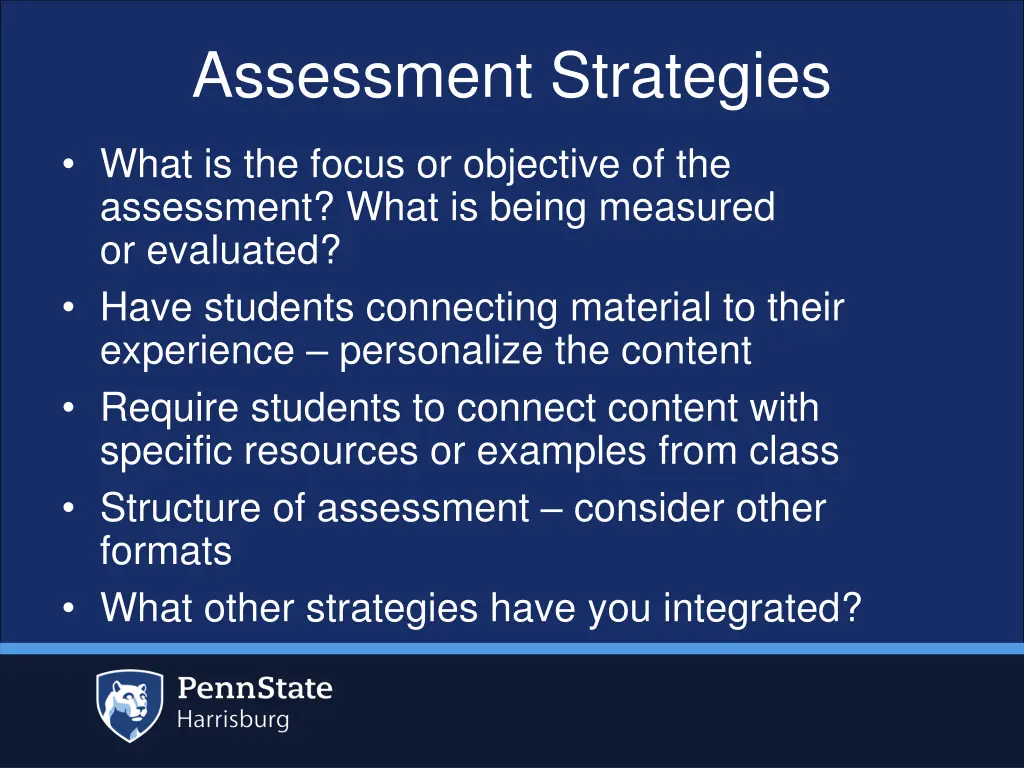 assessment strategies
