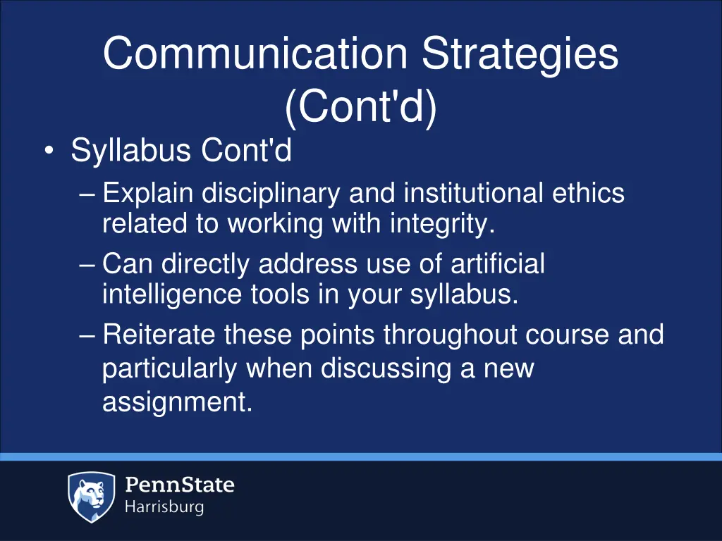 communication strategies cont d syllabus cont
