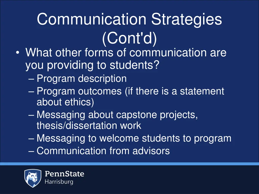 communication strategies cont d what other forms