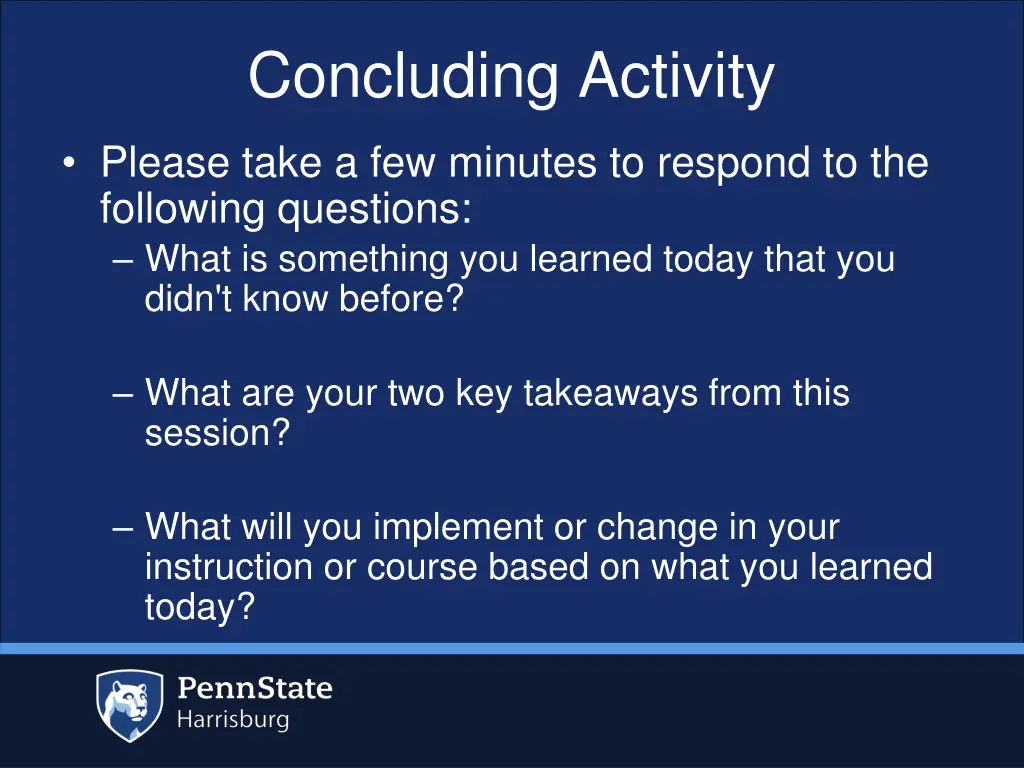 concluding activity