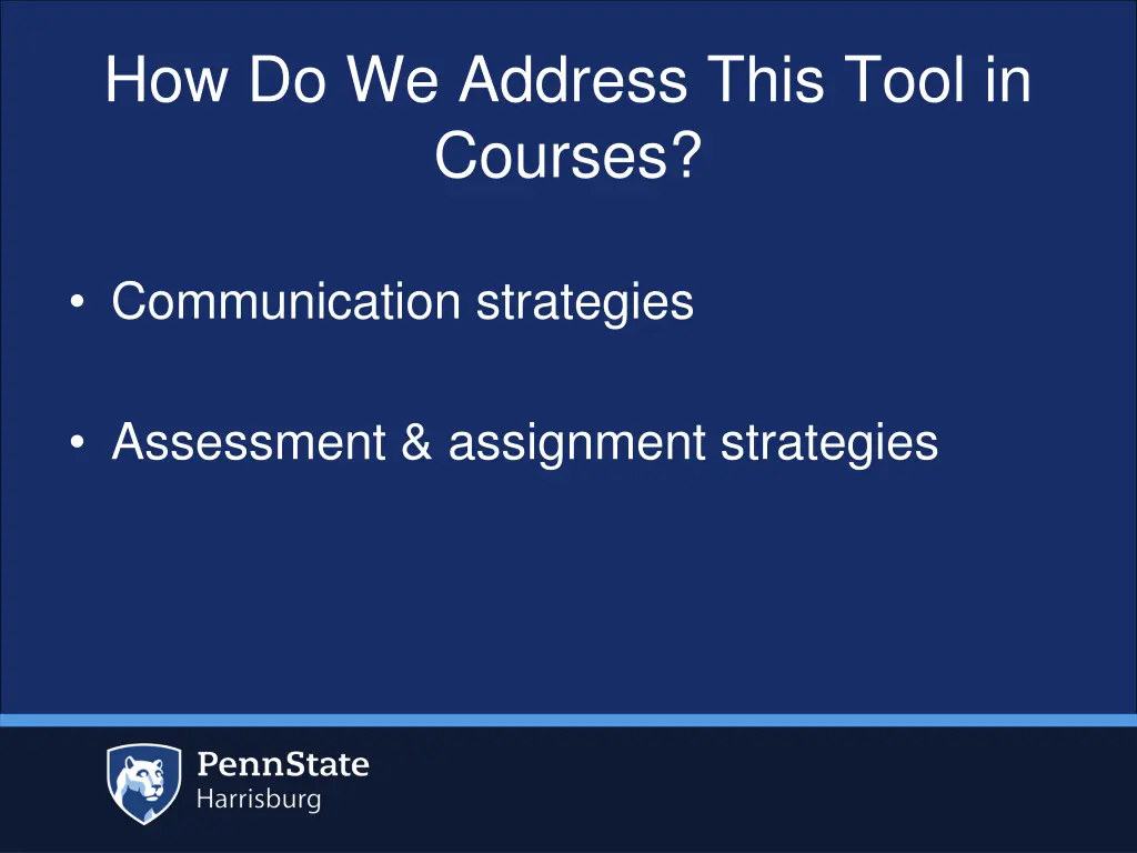 how do we address this tool in courses