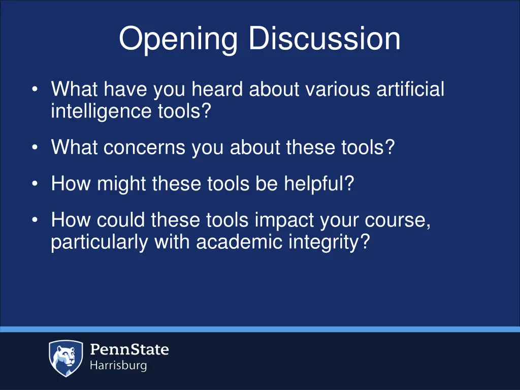 opening discussion