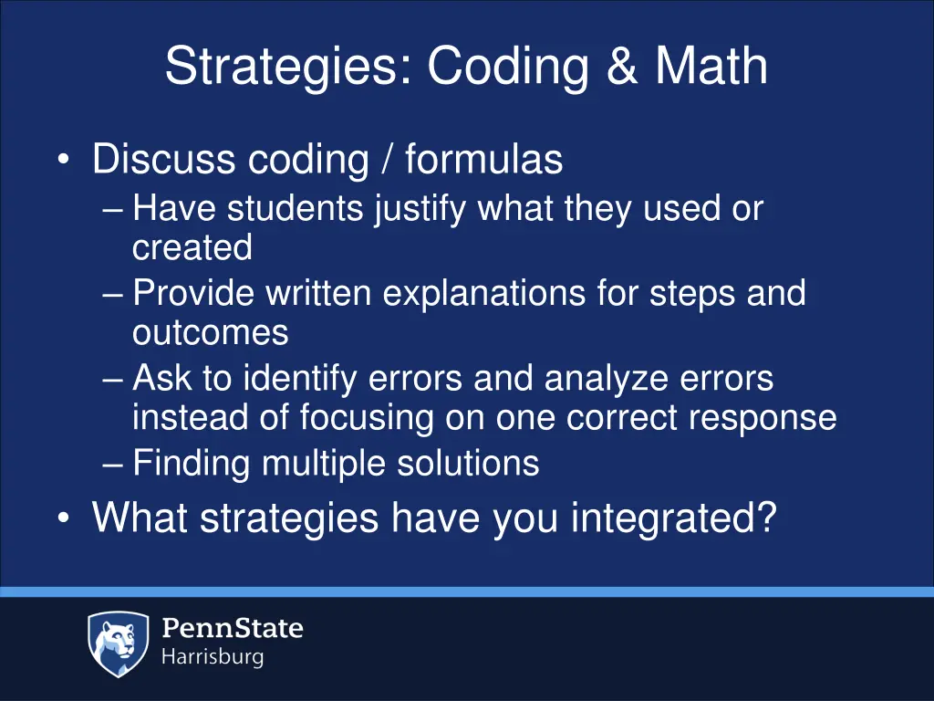 strategies coding math