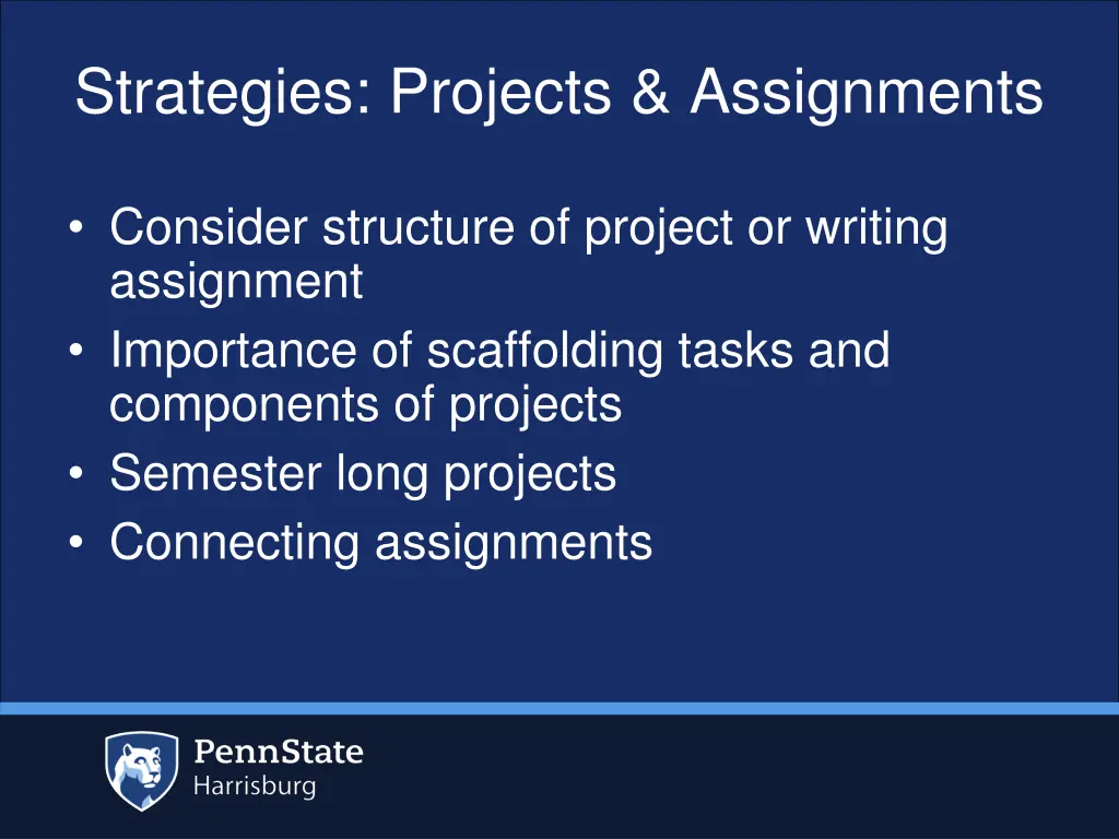 strategies projects assignments