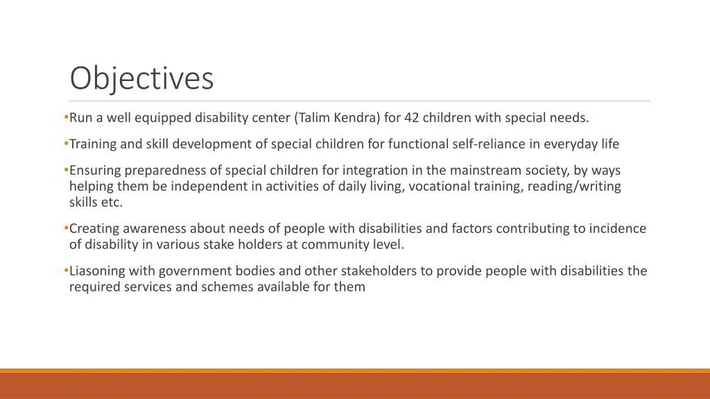 objectives