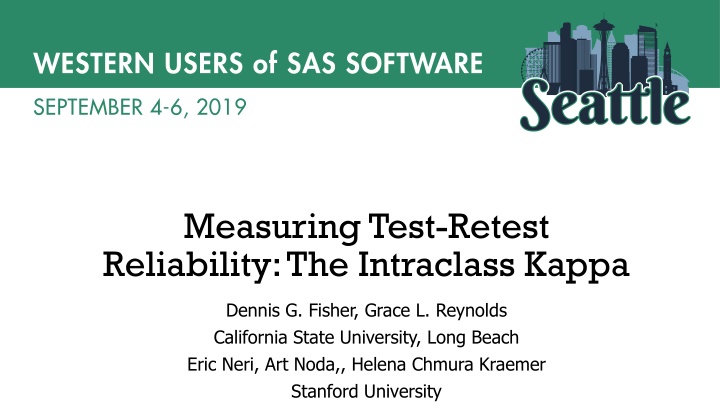 measuring test retest reliability the intraclass