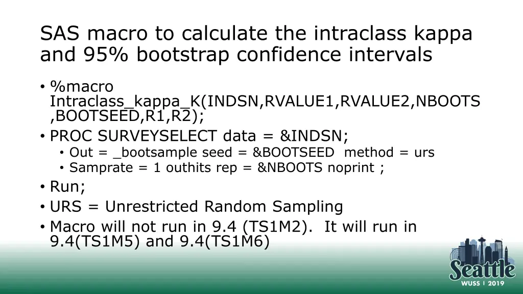 sas macro to calculate the intraclass kappa