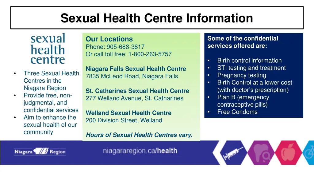 sexual health centre information