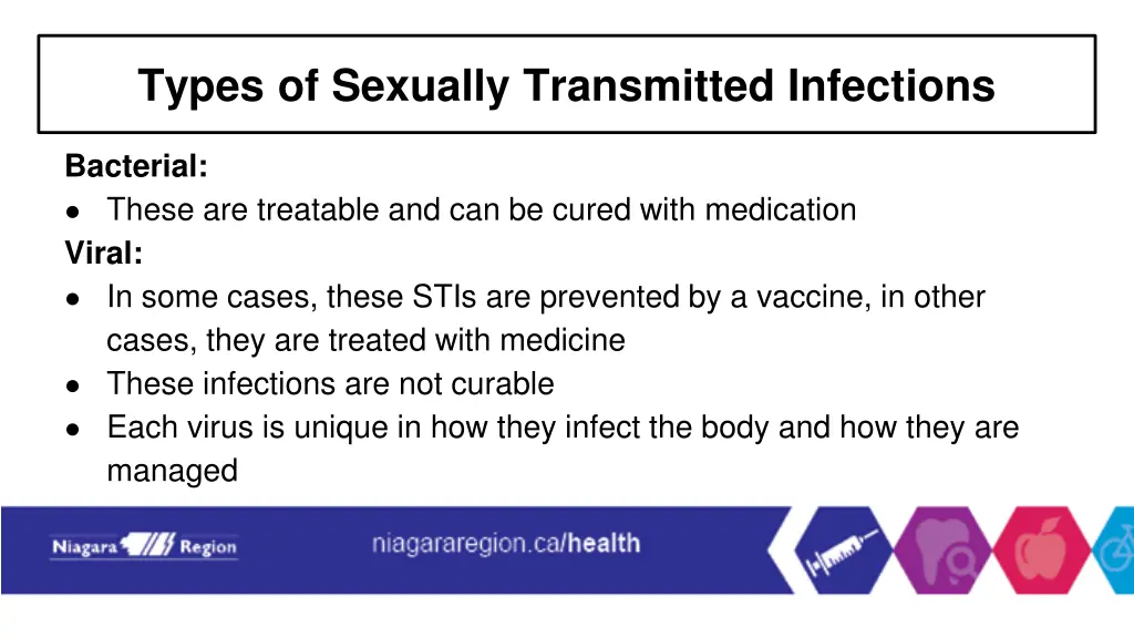 types of sexually transmitted infections
