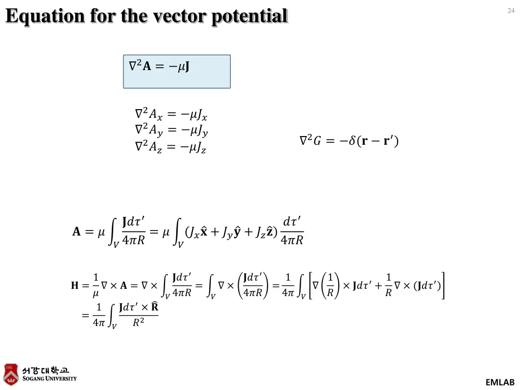 equation for the vector potential