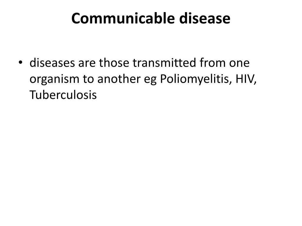 communicable disease