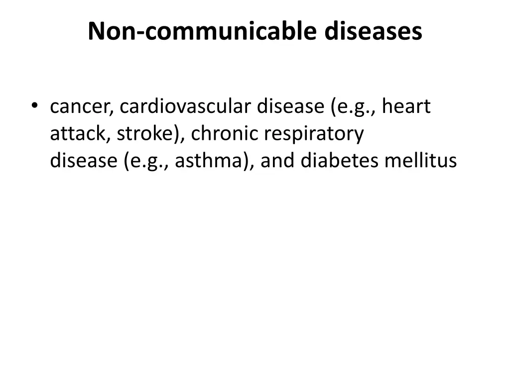 non communicable diseases