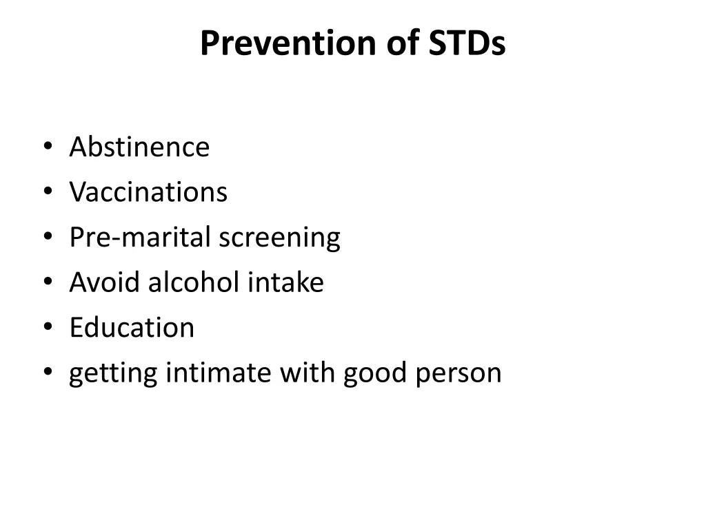 prevention of stds