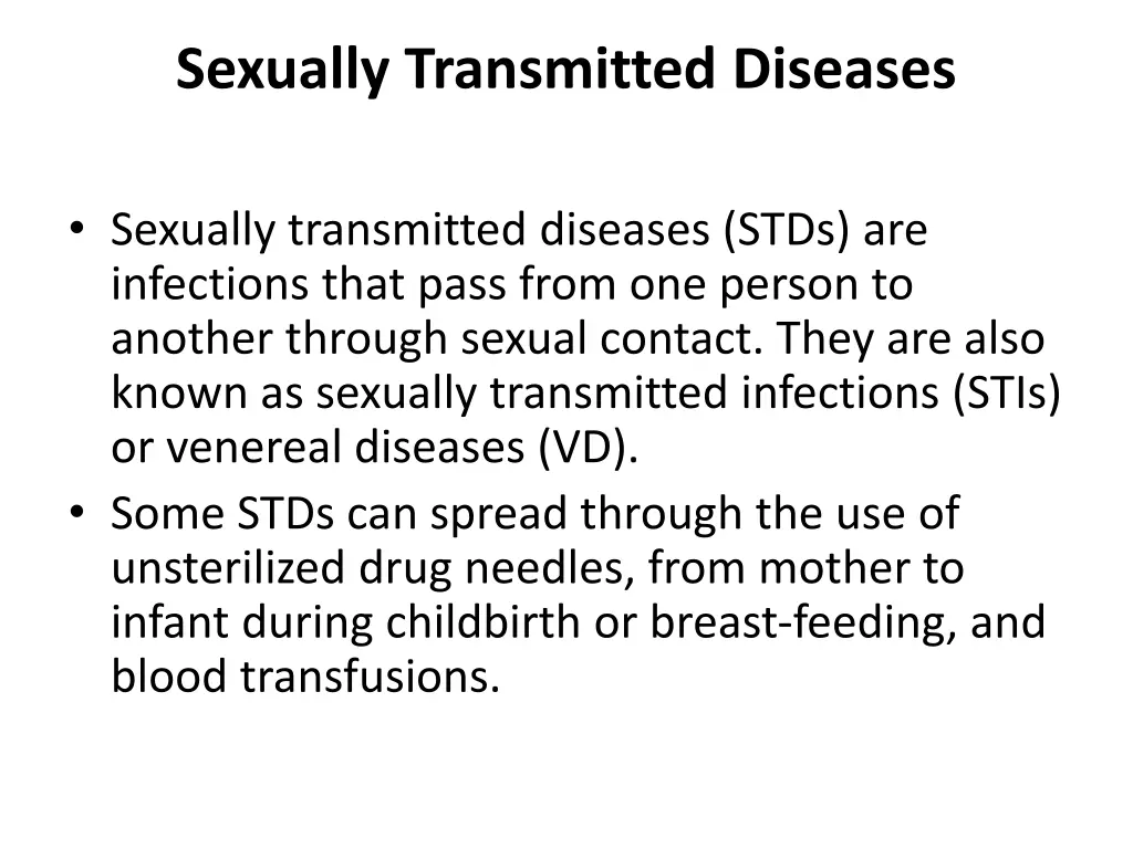 sexually transmitted diseases