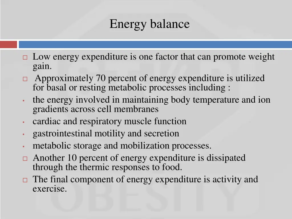 energy balance