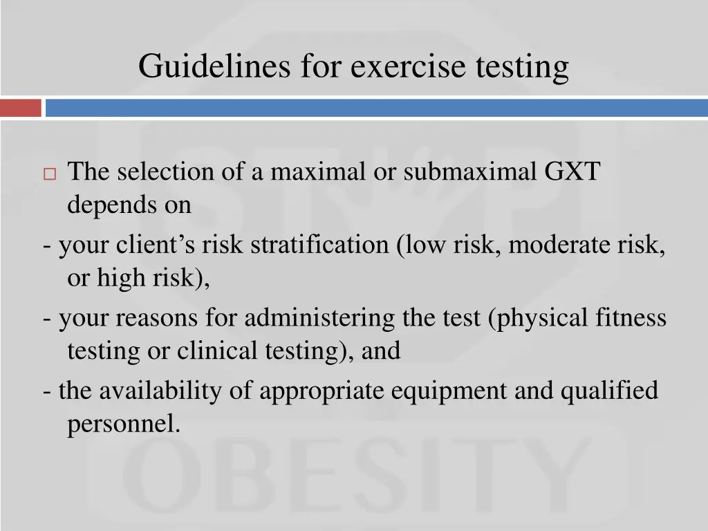 guidelines for exercise testing
