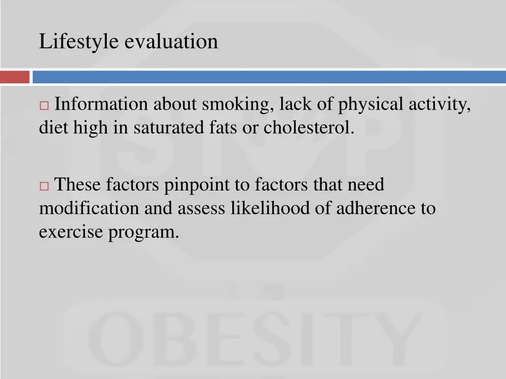 lifestyle evaluation