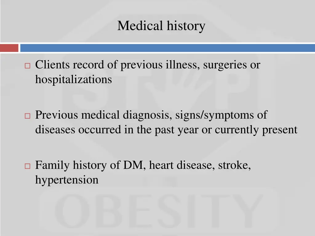 medical history