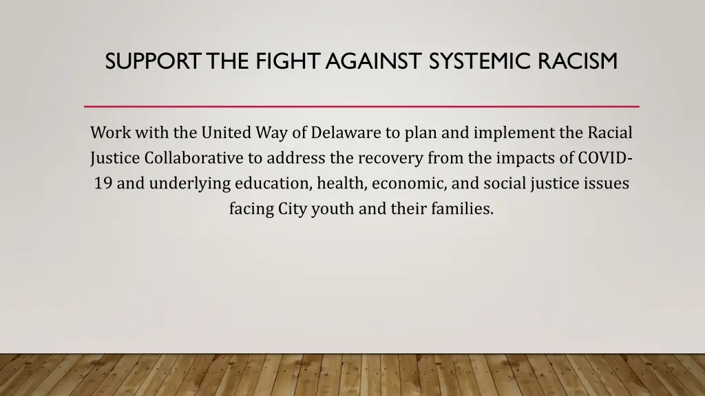 support the fight against systemic racism