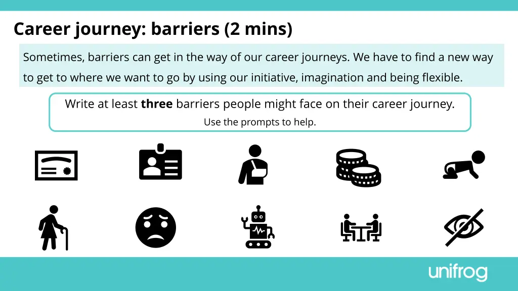 career journey barriers 2 mins