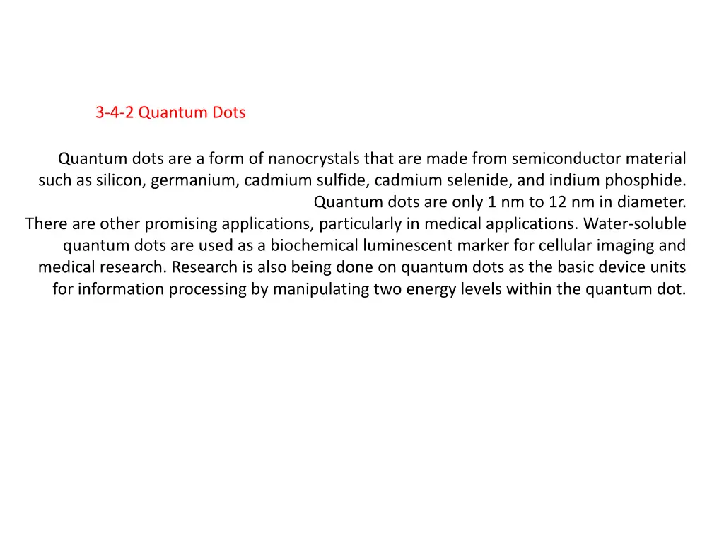 3 4 2 quantum dots
