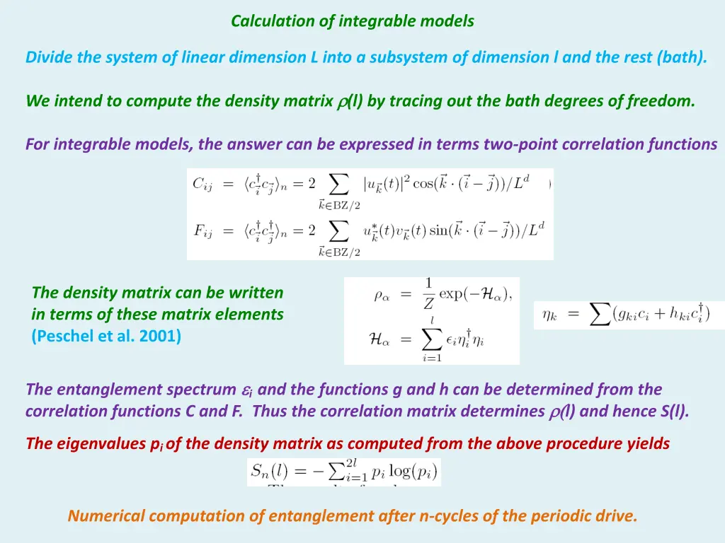 calculation of integrable models