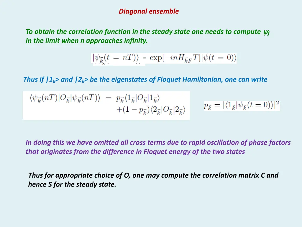 diagonal ensemble