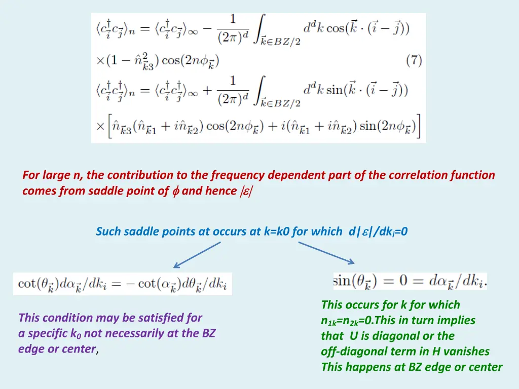 for large n the contribution to the frequency