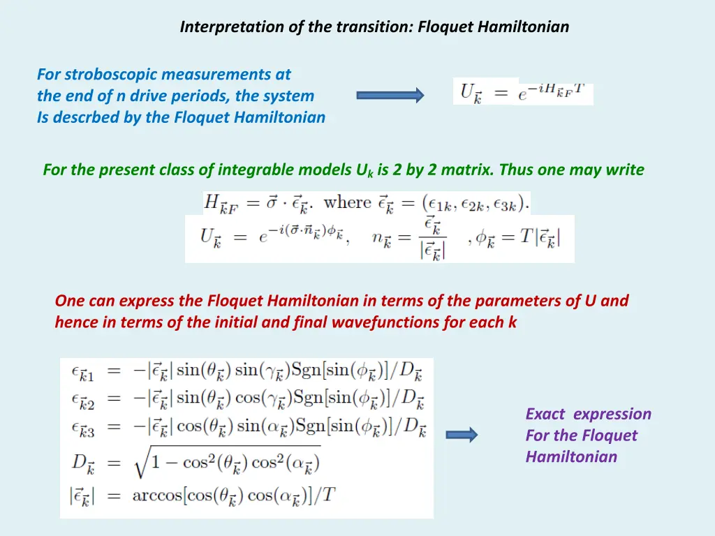 interpretation of the transition floquet