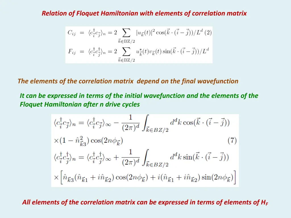 relation of floquet hamiltonian with elements