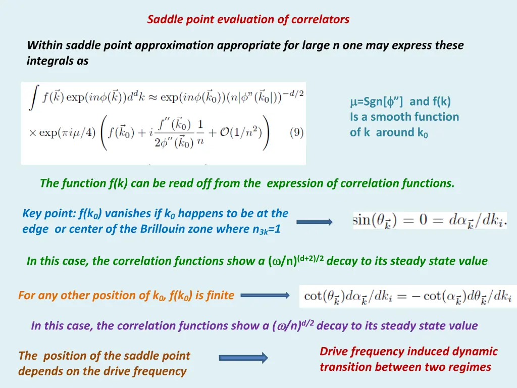 saddle point evaluation of correlators