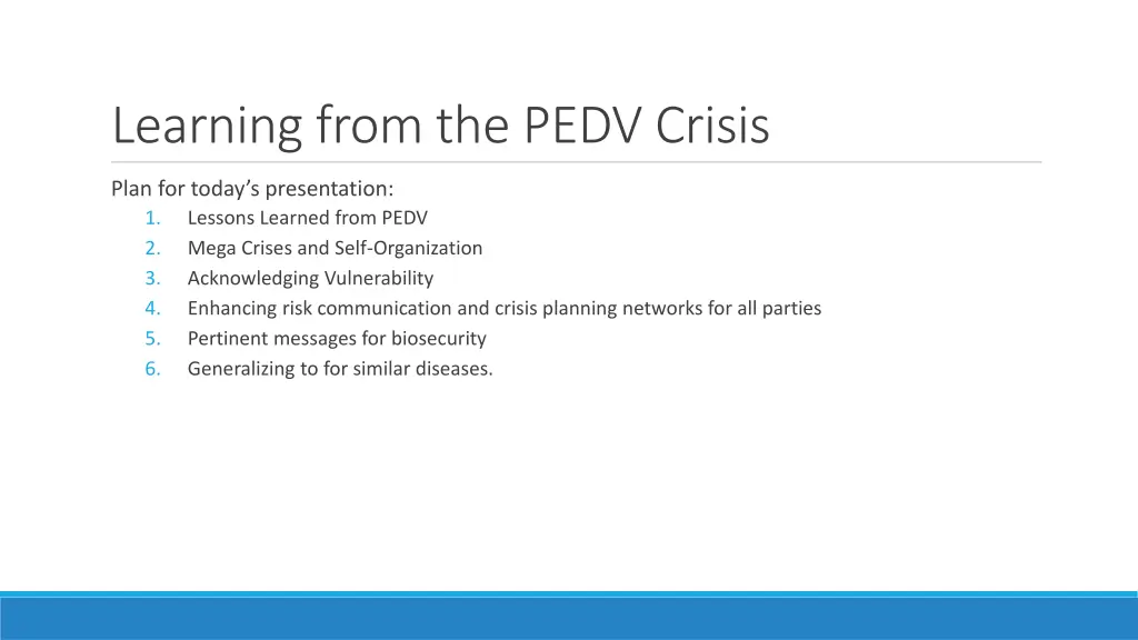 learning from the pedv crisis