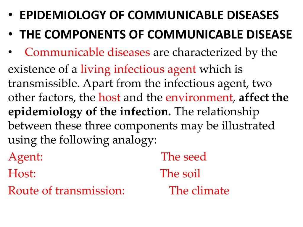 epidemiology of communicable diseases