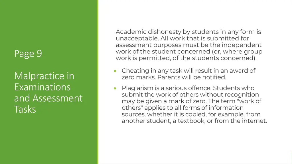 academic dishonesty by students in any form