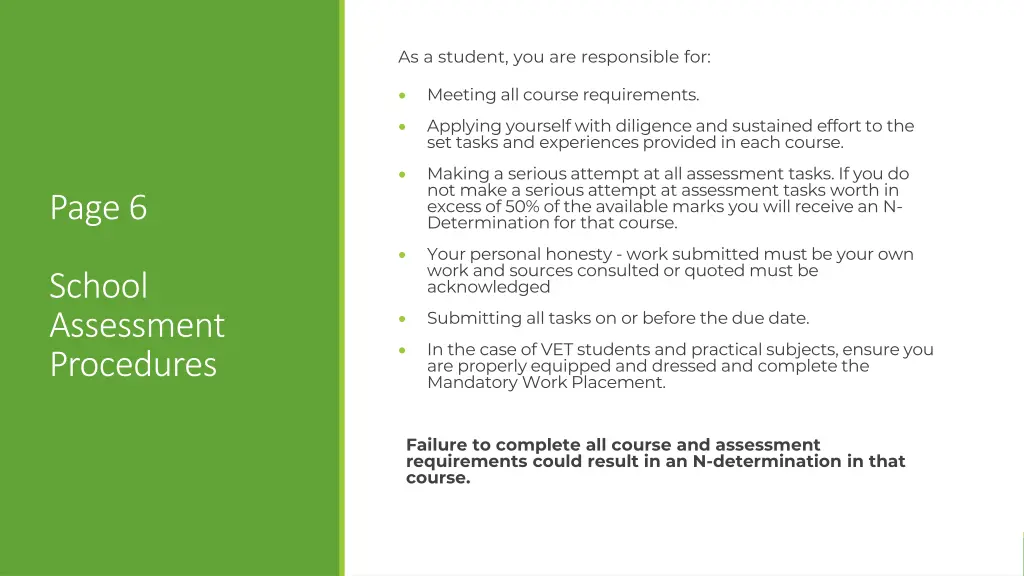as a student you are responsible for