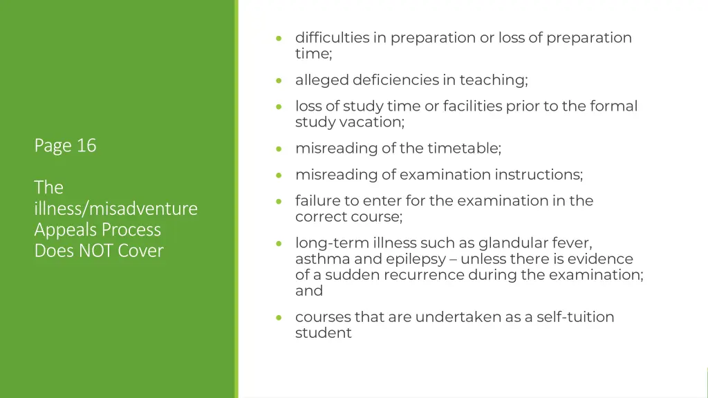 difficulties in preparation or loss