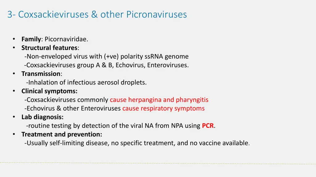 3 coxsackieviruses other picronaviruses