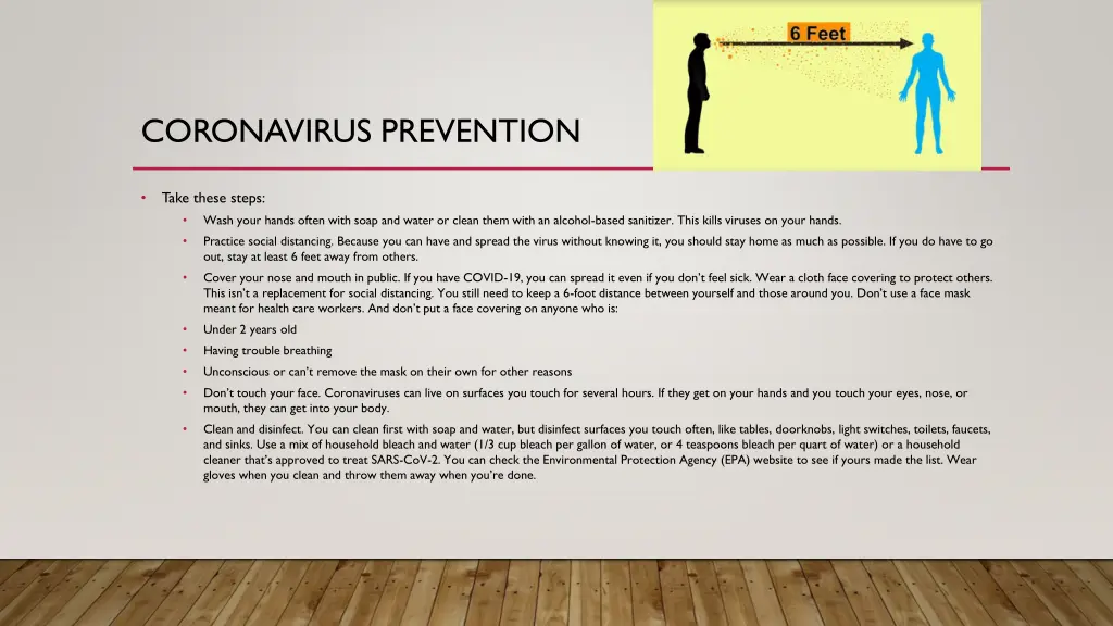 coronavirus prevention