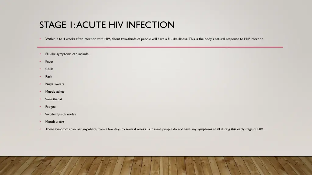 stage 1 acute hiv infection