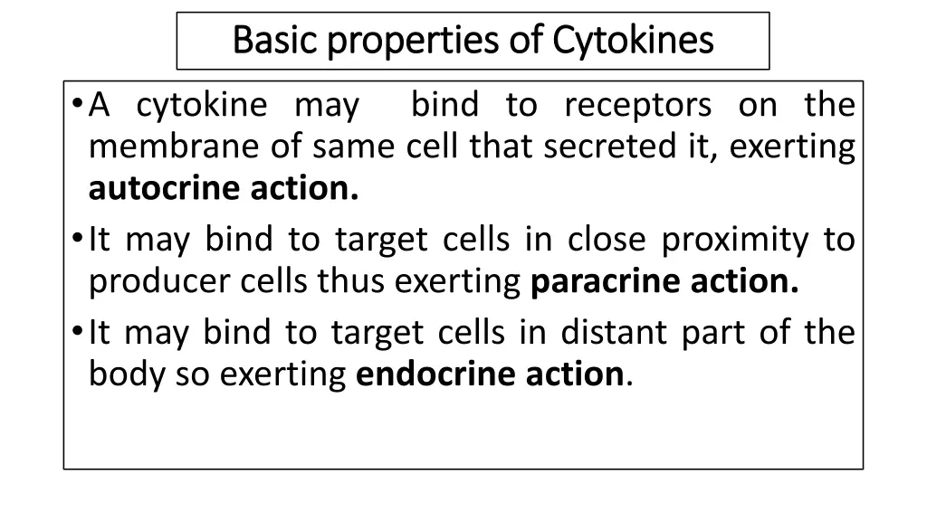 basic properties of cytokines basic properties