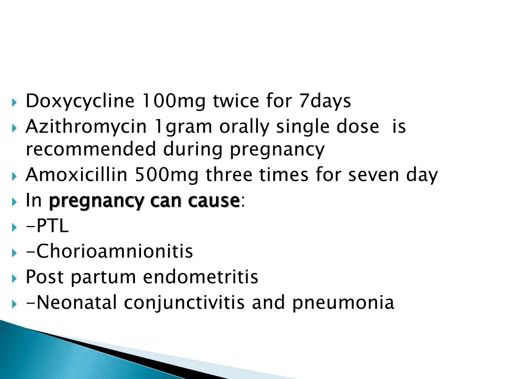 doxycycline 100mg twice for 7days azithromycin
