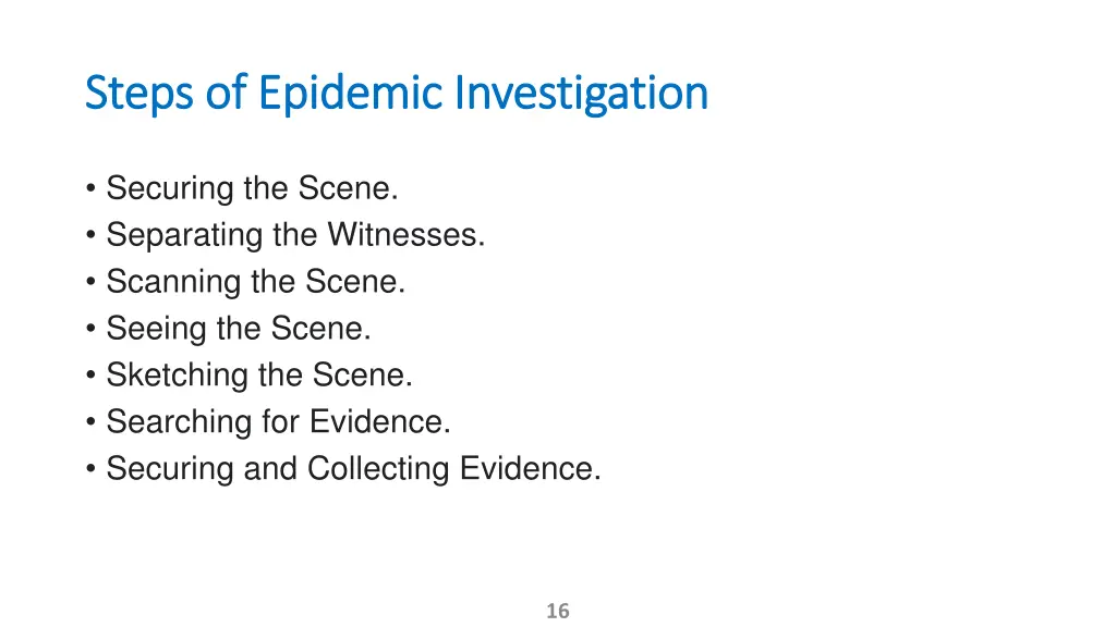 steps of epidemic investigation steps of epidemic