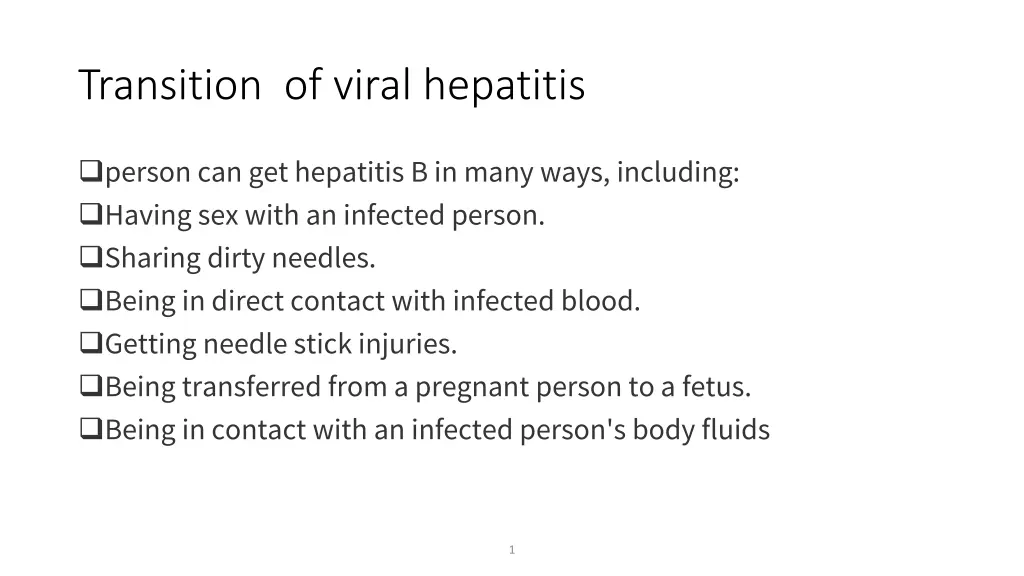 transition of viral hepatitis