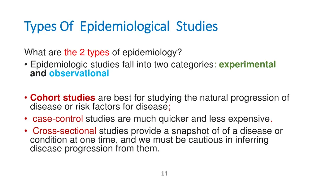 types of epidemiological studies types